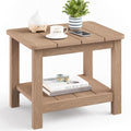 18" Outdoor Side Table, 2-Tier Patio Side Table, Weather Resistant, Easy Assembled, HIPS Adirondack Side Table for Backyard, Pool, Indoor (Lake Blue)