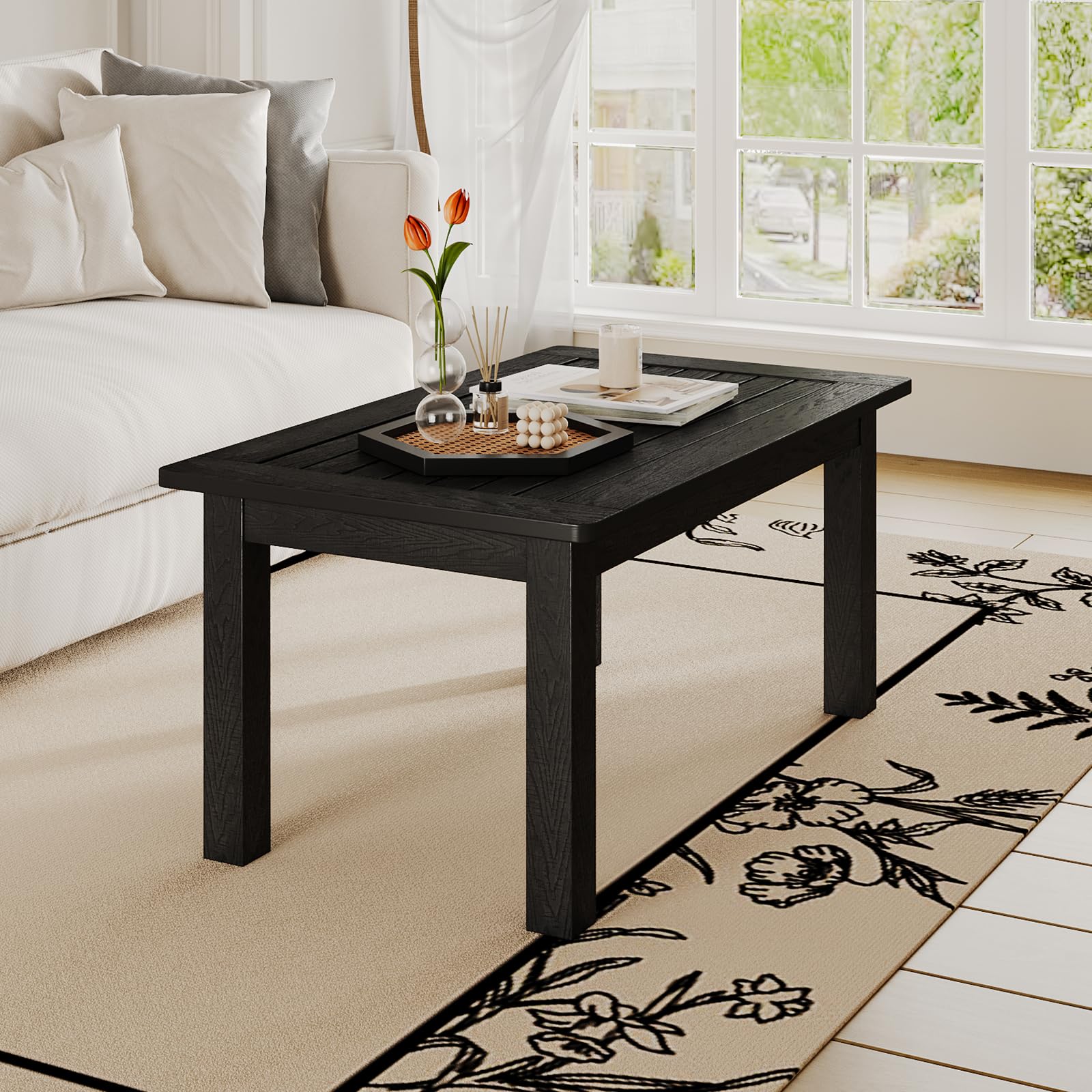 18" Outdoor Side Table, 2-Tier Patio Side Table, Weather Resistant, Easy Assembled, HIPS Adirondack Side Table for Backyard, Pool, Indoor (Lake Blue)